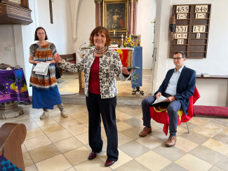Manuela Werthner, Elfriede Deinzer und Andreas Appich beim Anspiel