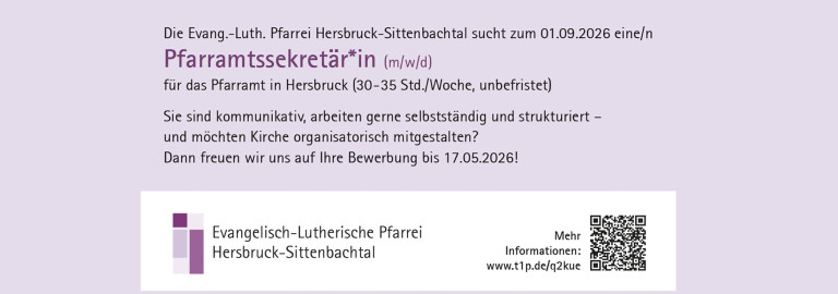 Stellenanzeige Pfarramtssekretärin