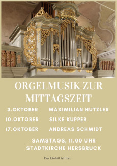 Orgelmusik zur Mittagszeit Oktober 2026