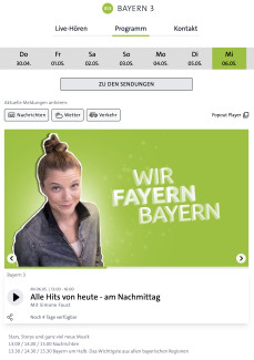 Screenshot Bayern 3