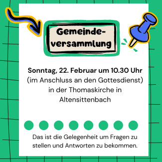 Hinweis auf Gemeindeversammlung