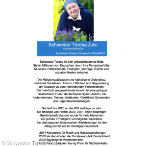 Infozettel Sr. Teresa